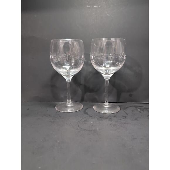 Lenox CandleGlow Crystal Water Goblets Set of 2 Wine Glasses, Vintage 1960-70's - Picture 2 of 9